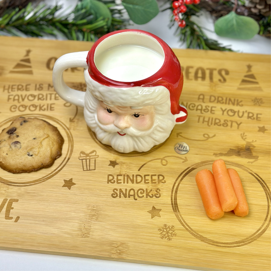 Santa's Tray, Christmas , cookie for Santa, Christmas treats , wood tray, wood Christmas tray, milk for Santa